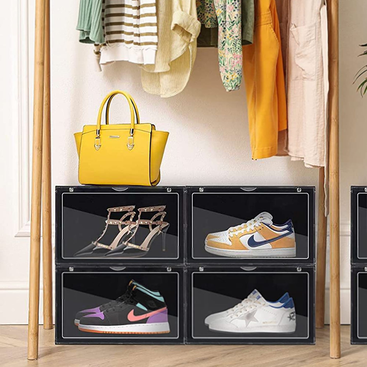 Sneaker Display Cases Shoe Box Black Plastic Boxes