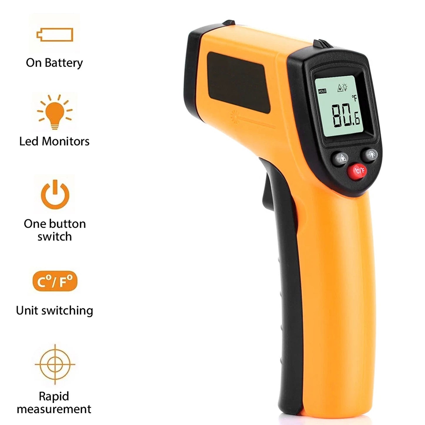 Digital Infrared Thermometer Non Contact Temperature Gun with LCD