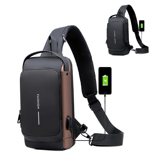 Crossbody Sling Bag for Men Anti Theft Backpack with USB Port
