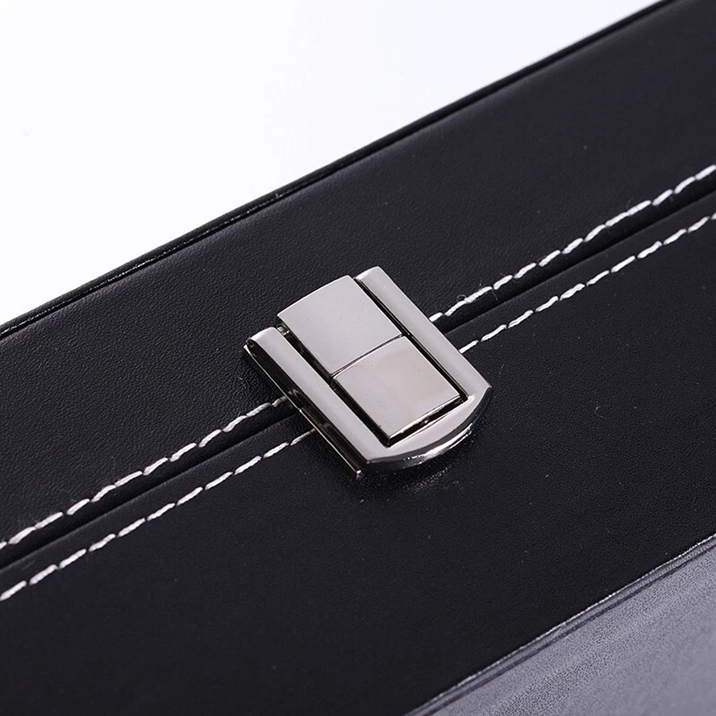 Leather Watch and Jewelry Storage Box with 10 Grids