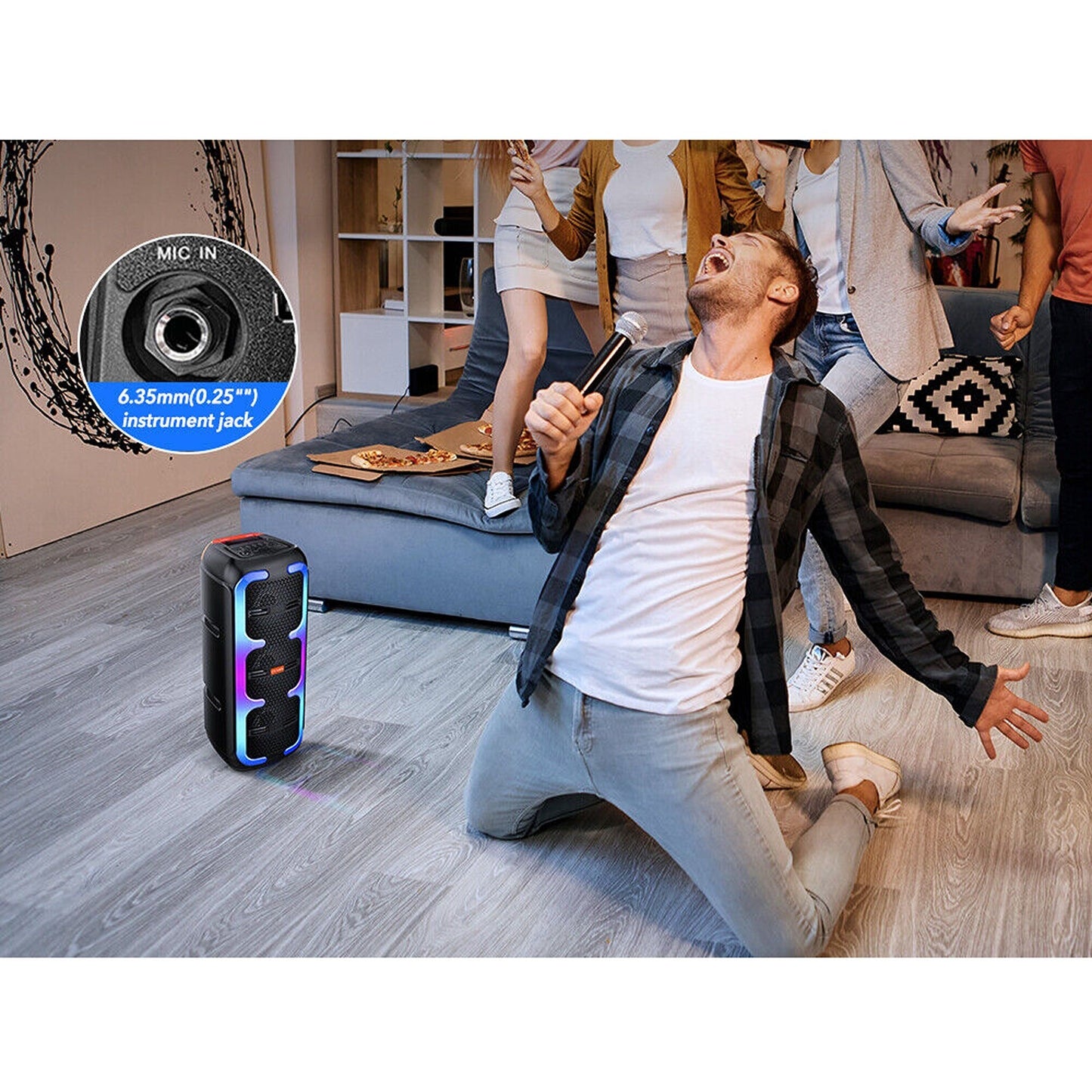 Party Bass RGB LED Karaoke Speaker