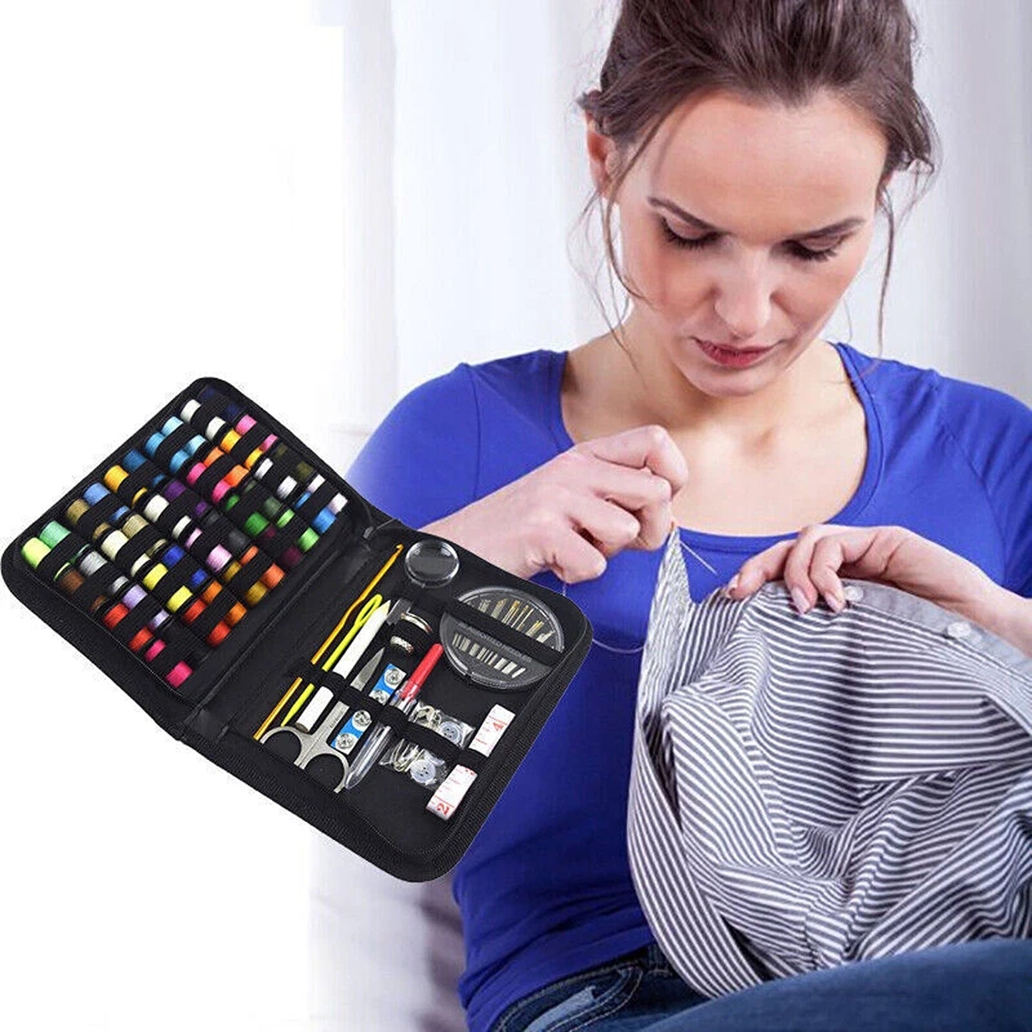 128 Piece Portable Sewing Kit for Home Travel and Emergency Use