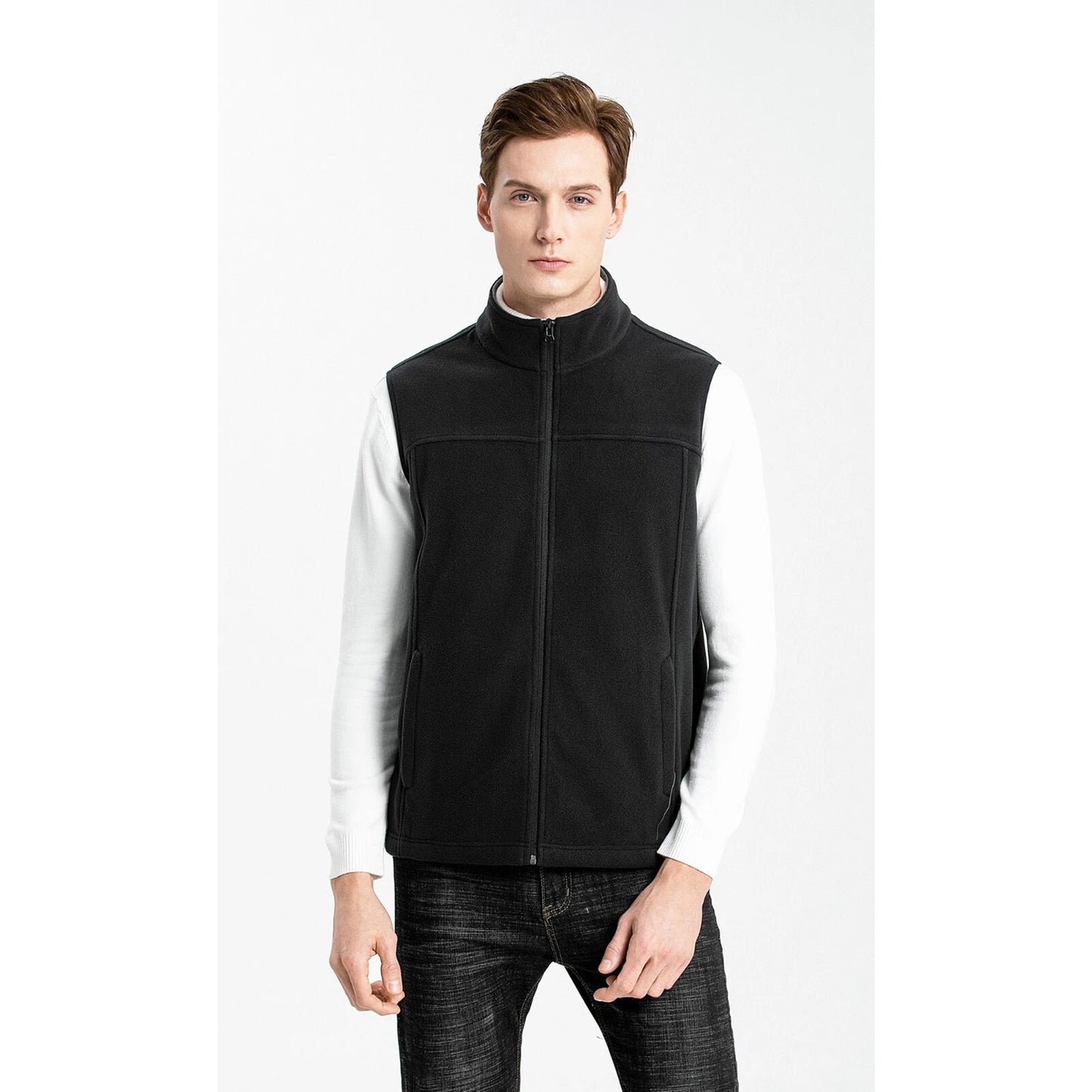 Unisex Soft Fleece Vest Medium Weight Sleeveless Outerwear