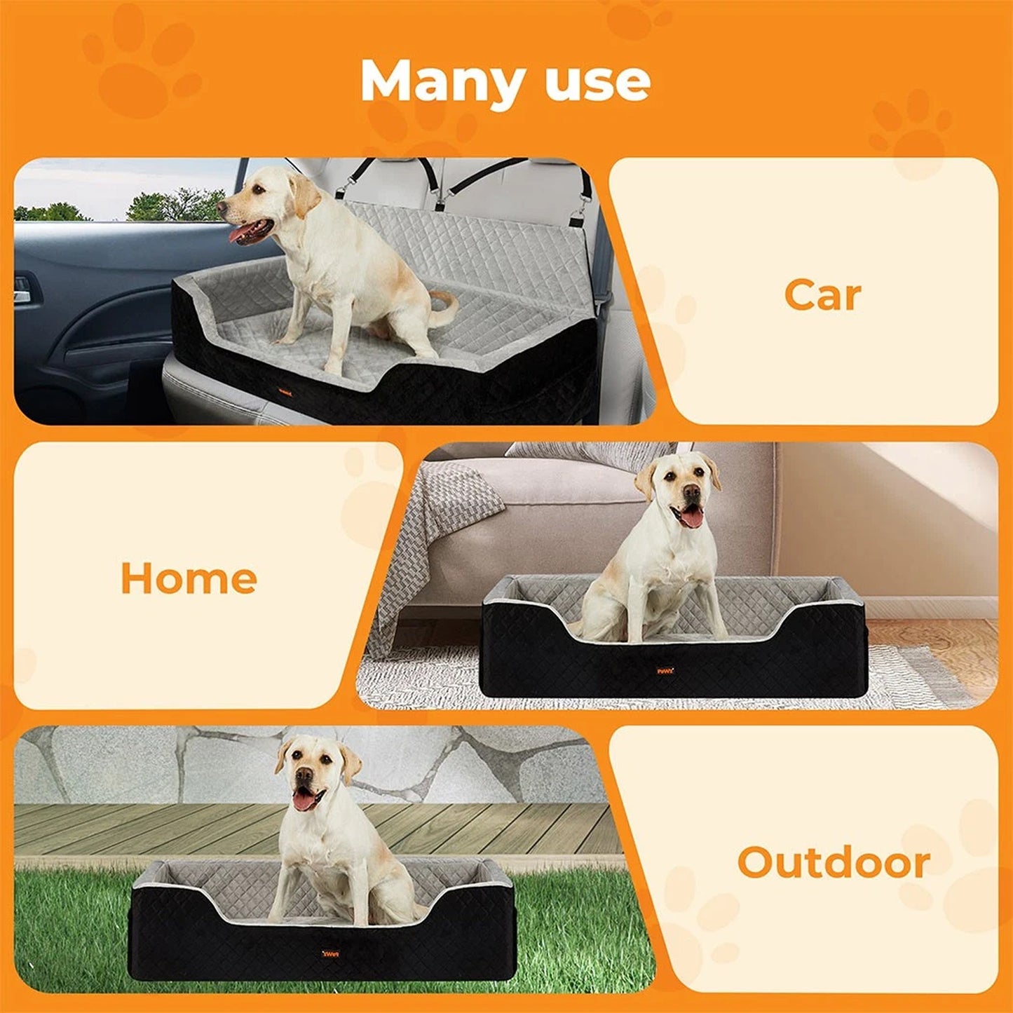 Dog Car Booster Seat Belt Safety Pet Travel Bed Washable Basket