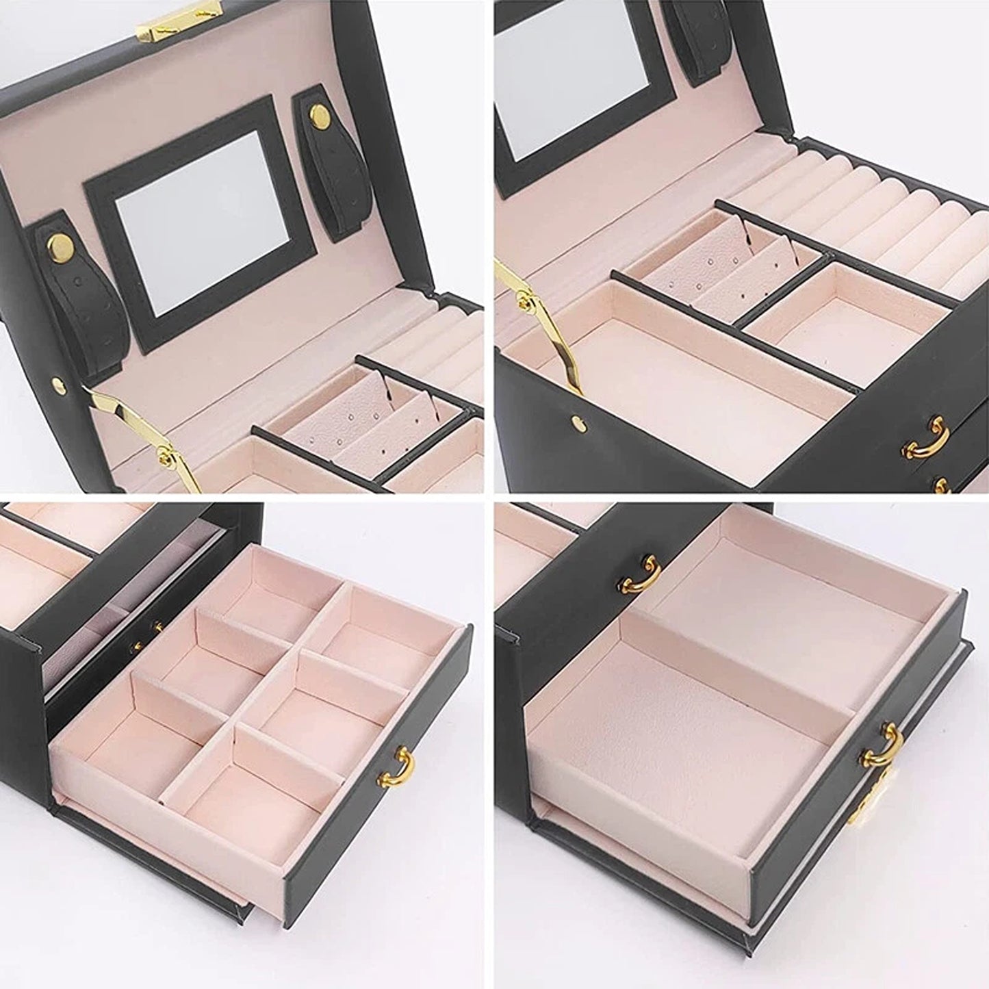 Jewelry Storage Case with Holder for Earrings and Rings