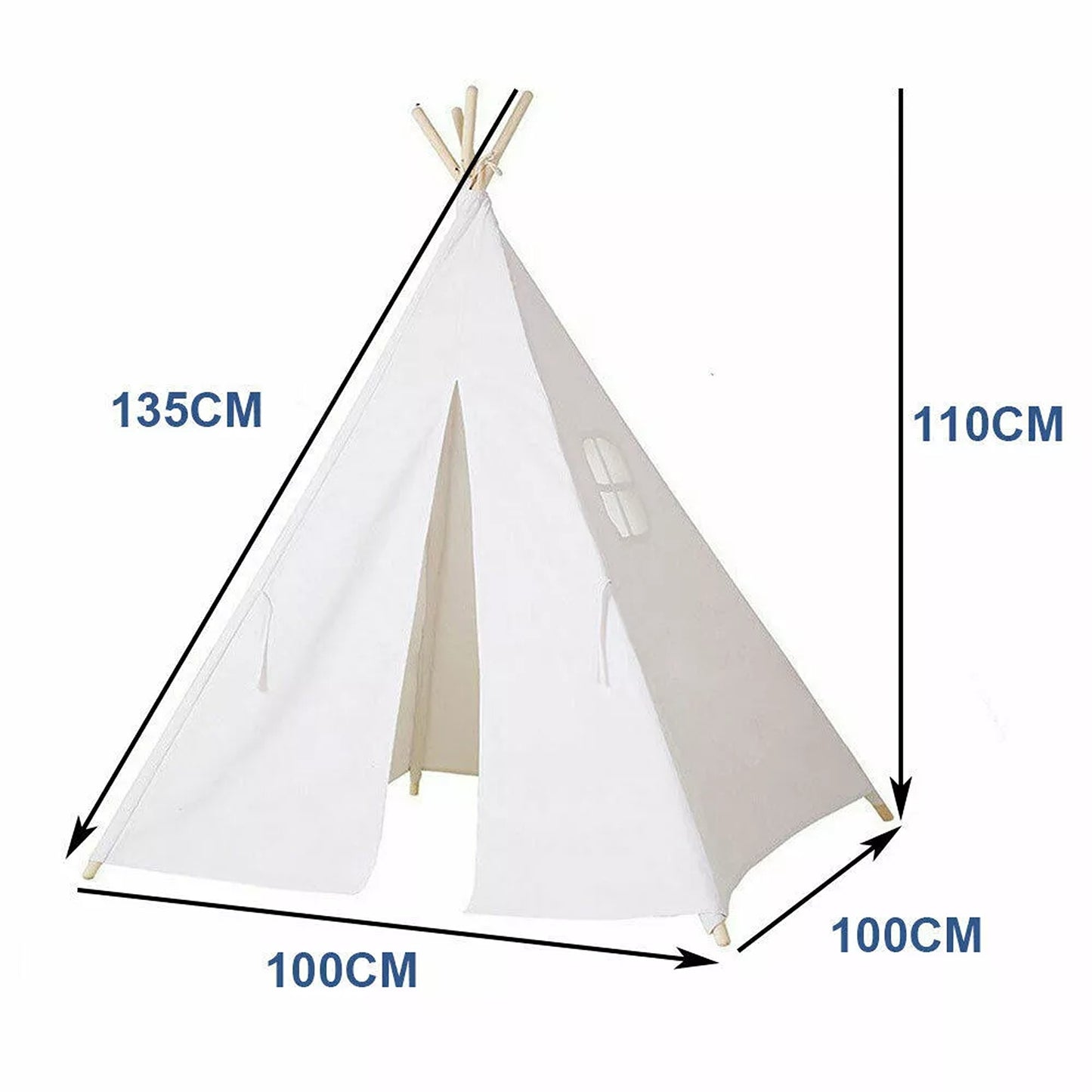 Large Cotton Canvas Teepee Tent Playhouse for Children Boys and Girls