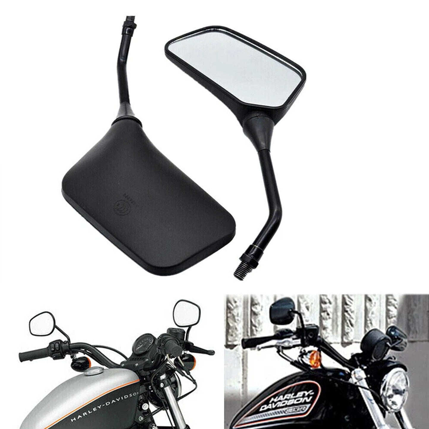 1 Pair Motorcycle Rearview Mirrors for Honda Suzuki Kawasaki