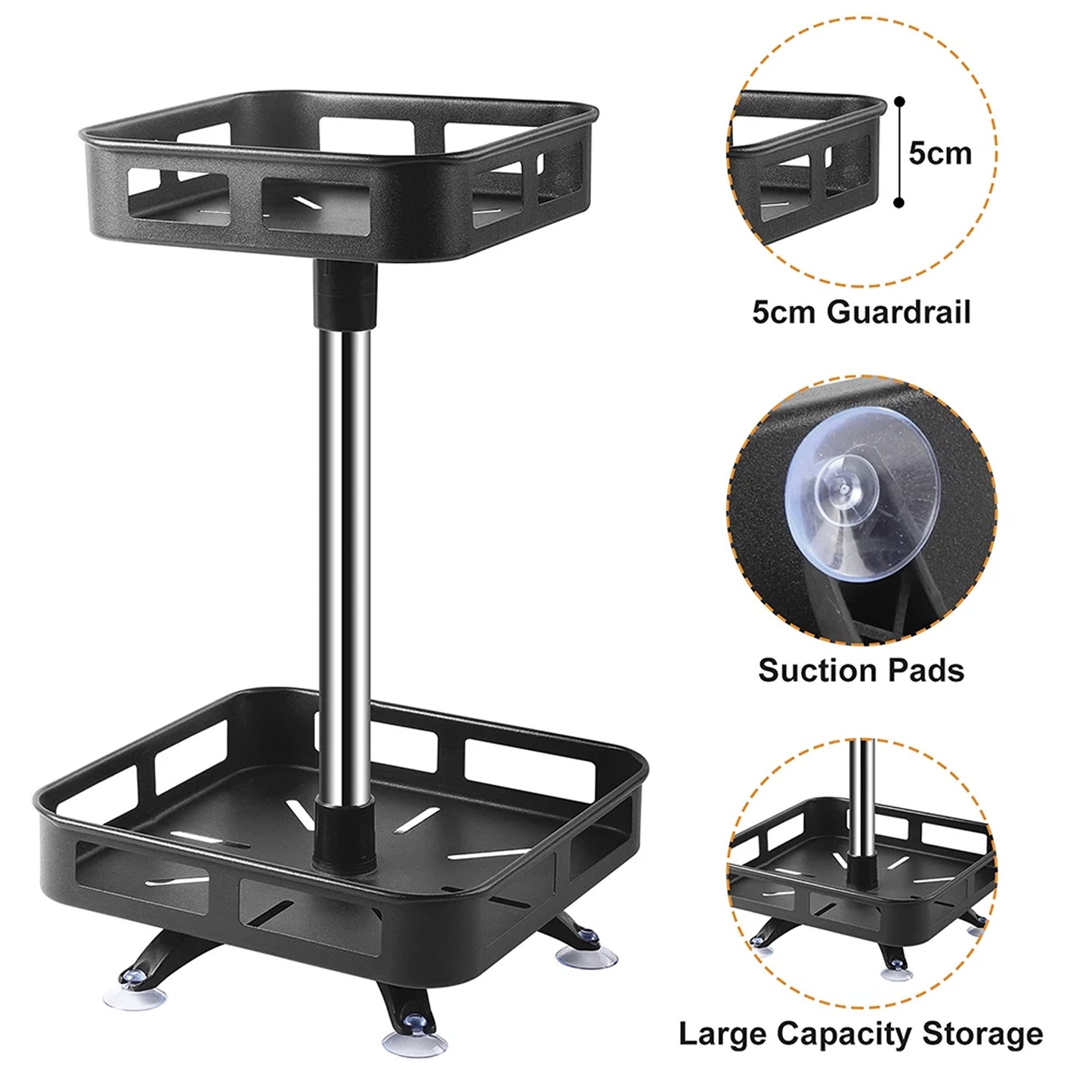 Bathroom and Kitchen Spice Rack Makeup Organizer Shelf Rotates Freely