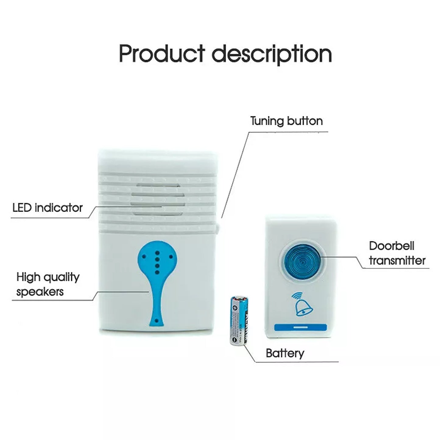 Wireless Digital Doorbell with 36 Chimes and 100M Range