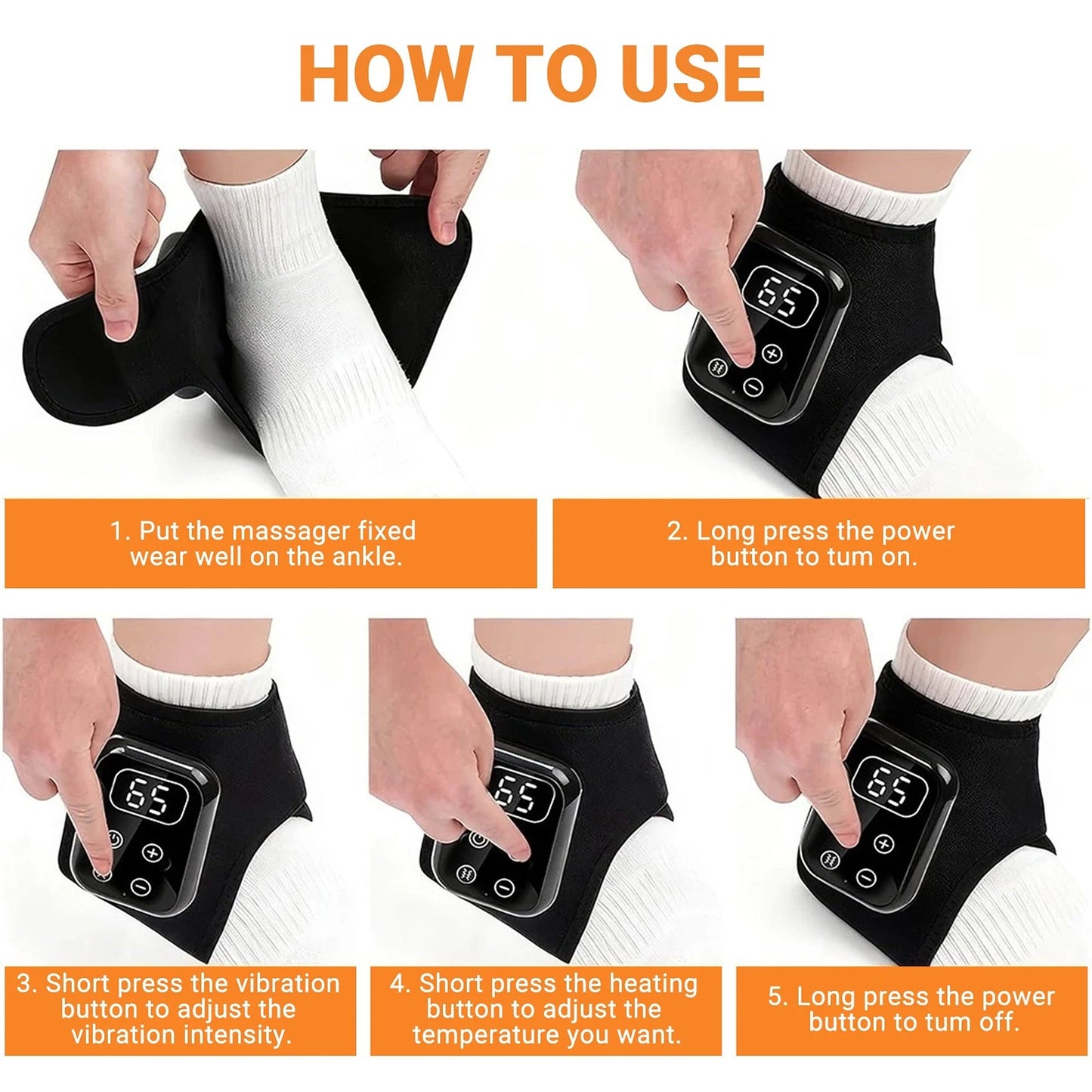 2 Piece Electric Foot Massager with Heat and Three Massage Modes