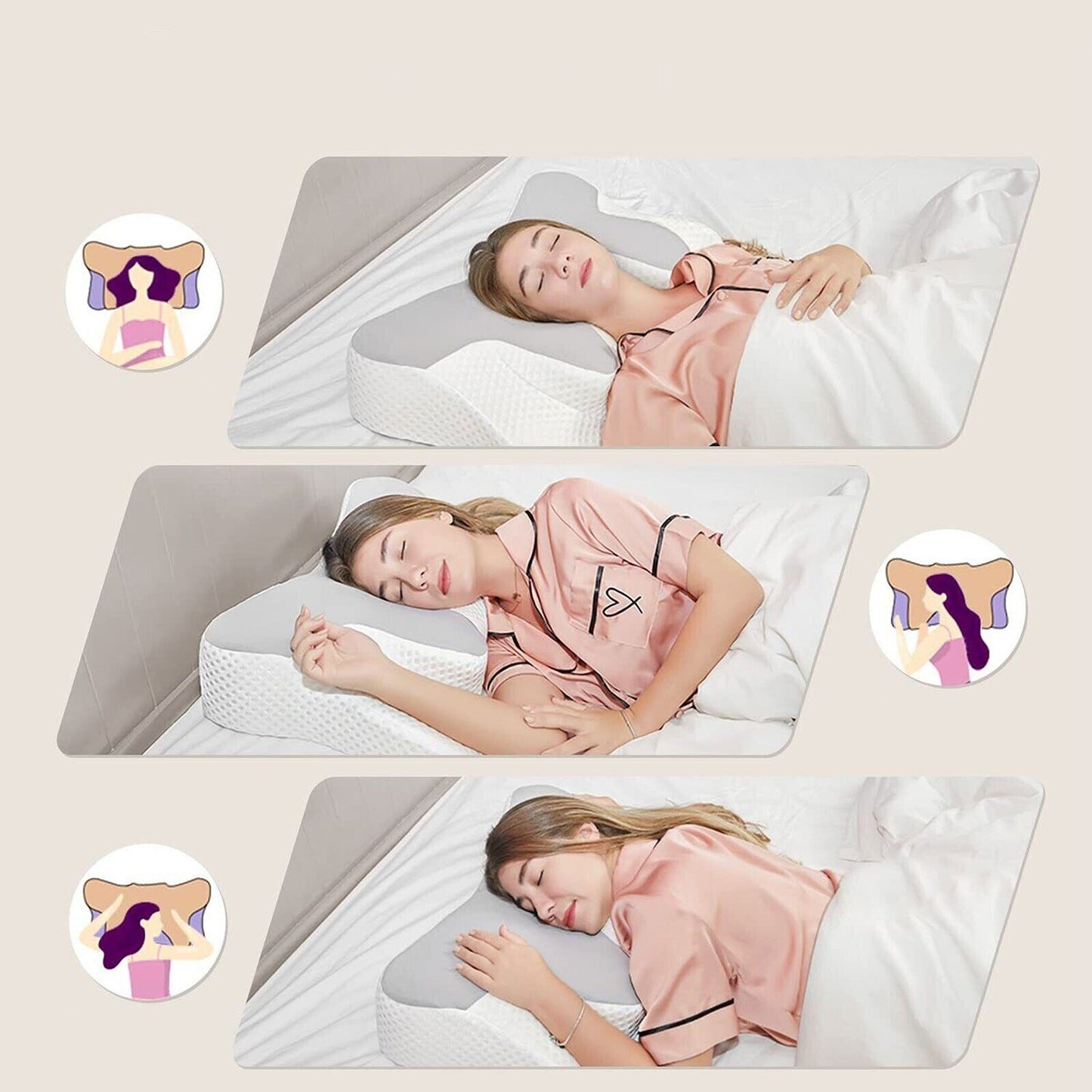 Ergonomic Neck Pillow Memory Foam Orthopedic Pain Relief