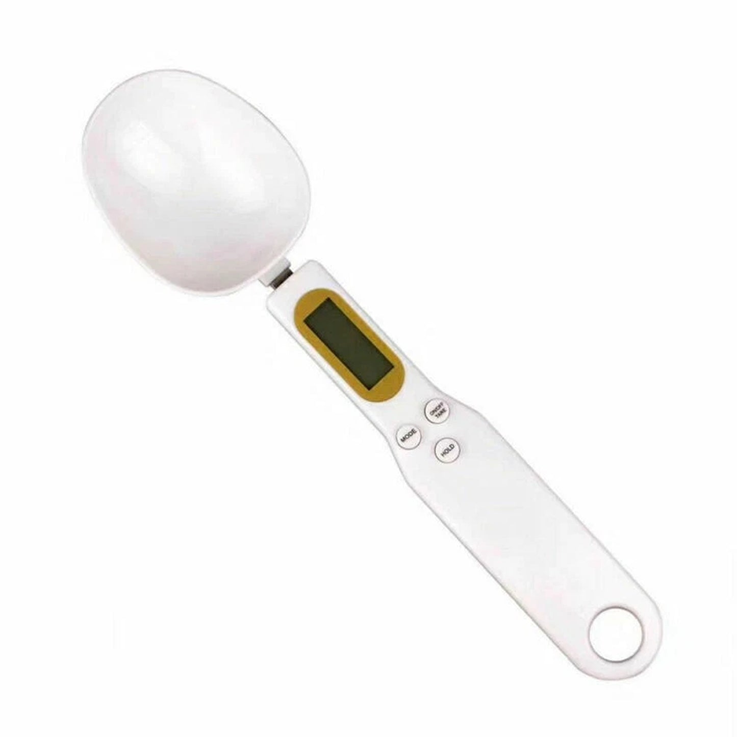 White Digital Measuring Spoon Scale with LCD Display for Kitchen
