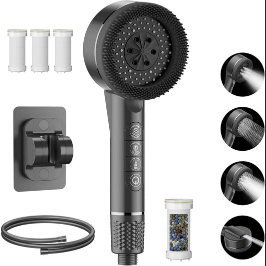 High Pressure Shower Head with Massage Function and Water Filter