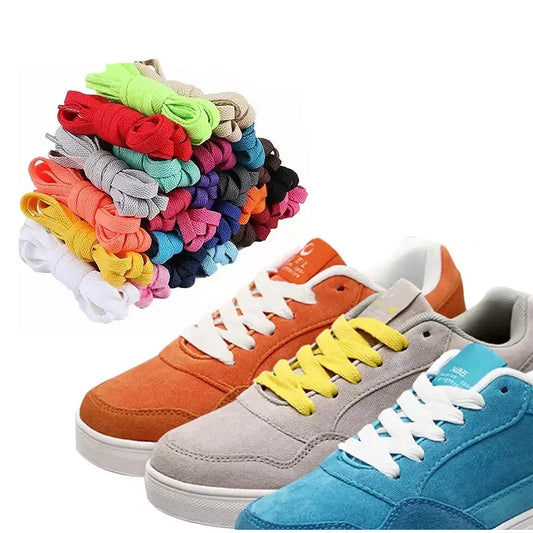 Flat Shoe Lock Shoelaces Athletic Sneakers Kids Adults Bootlace