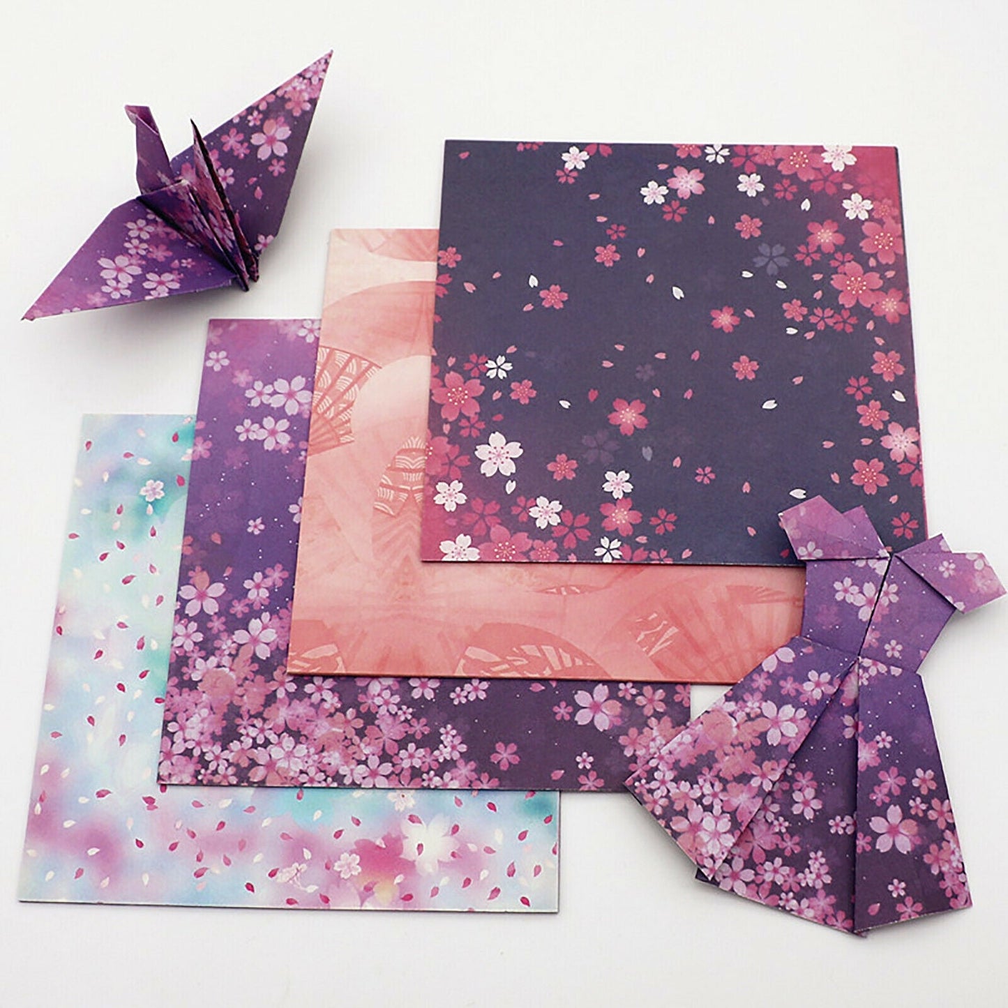 4 Style Japanese Sakura Origami Square Craft Paper