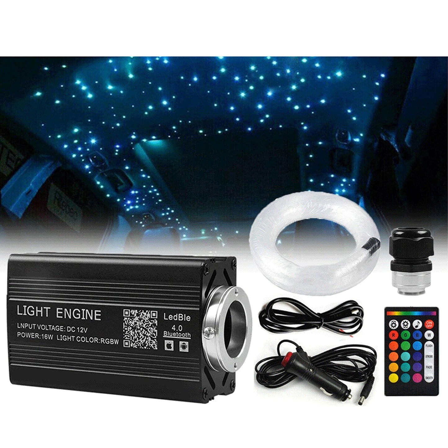 Fiber Optic Car Headliner Twinkle Star Light LED Light Source Machine Kit - 500pcs