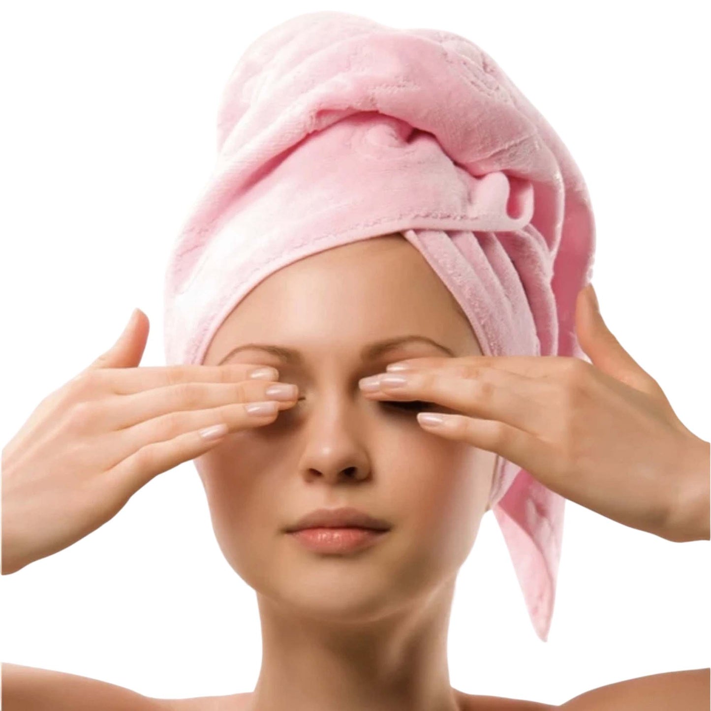 Pink Microfiber Hair Turban Towel for Bath and Beauty Care