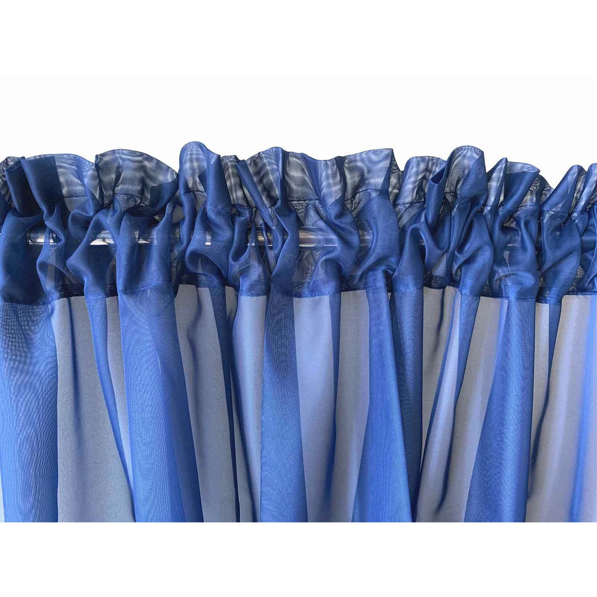 Navy Blue 2 Panel Sheer Organza Voile Curtains Rod Pocket Window Drape 140x213cm