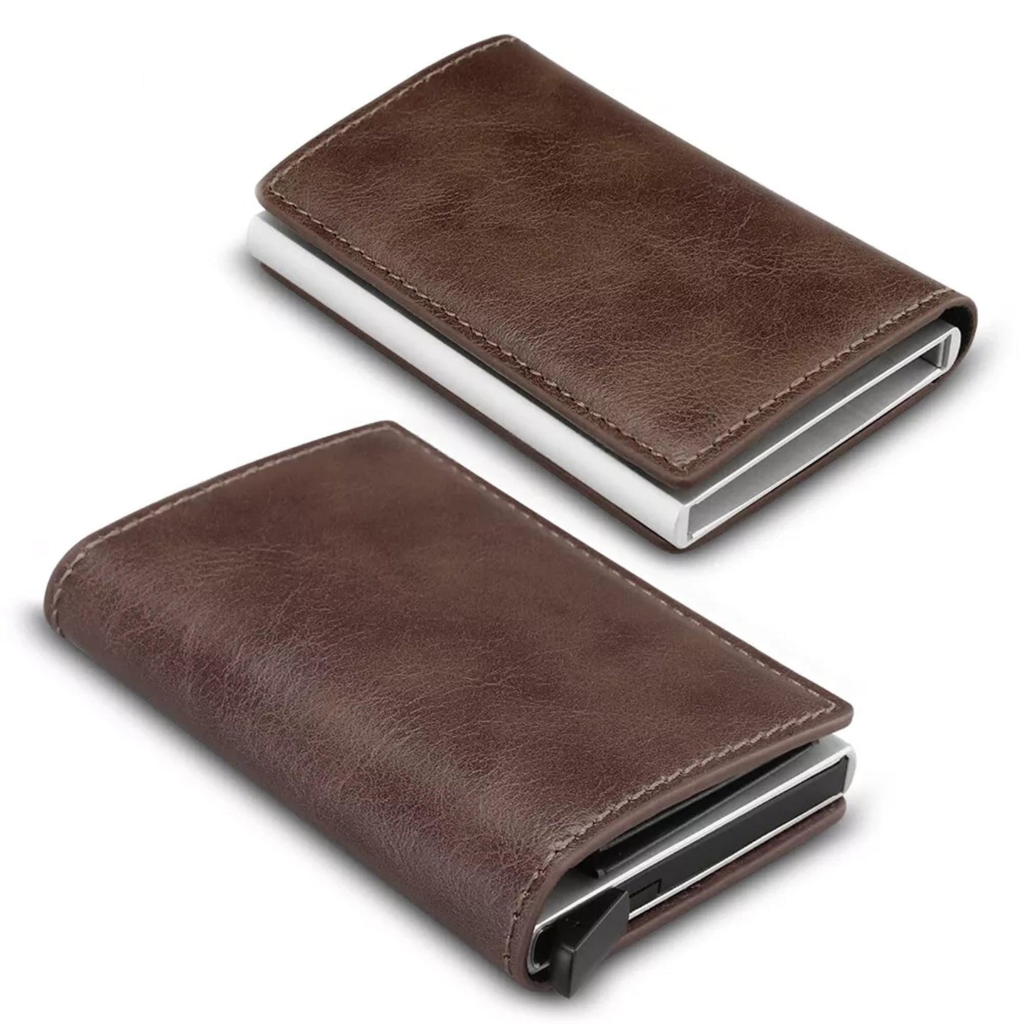 Mens RFID Blocking Leather Wallet with Credit Card Holder and Money Clip