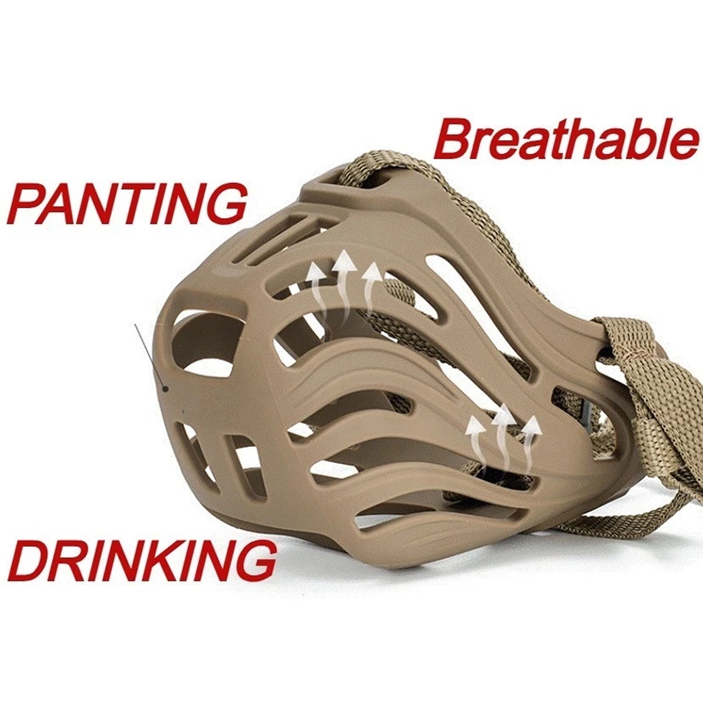 Coffee Pet Dog Mouth Cover with Secure Adjustable Straps