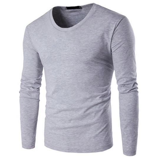 Premium Heavy Cotton Long Sleeve T Shirt for Men - Grey
