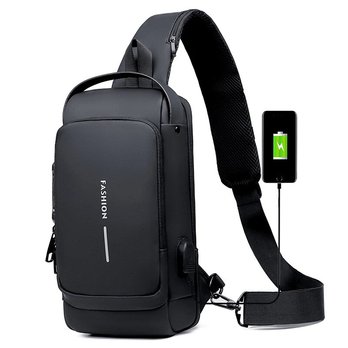 Crossbody Sling Bag for Men Anti Theft Backpack with USB Port