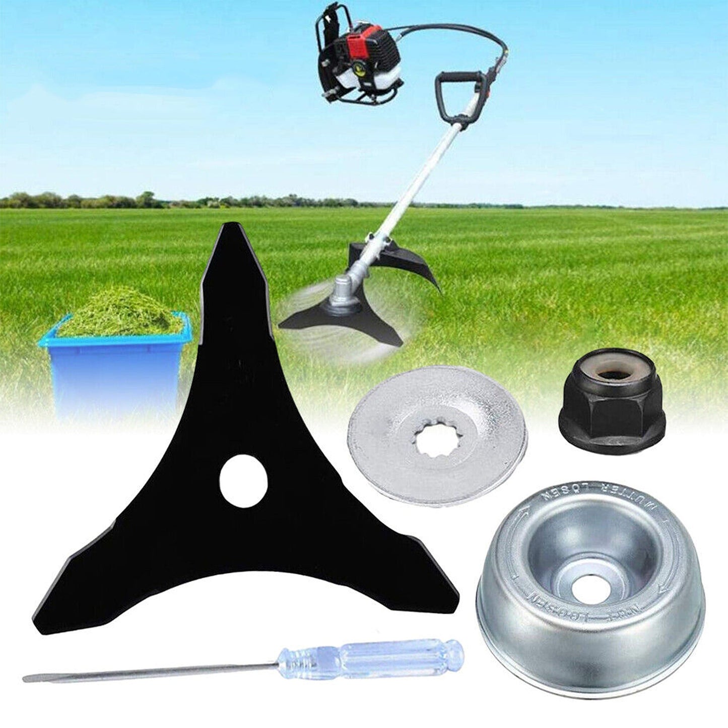 Mower Triangle Saw Blade Weed Eater Blade 3-Teeth Brush Cutter Trimmer Blade - 2pcs