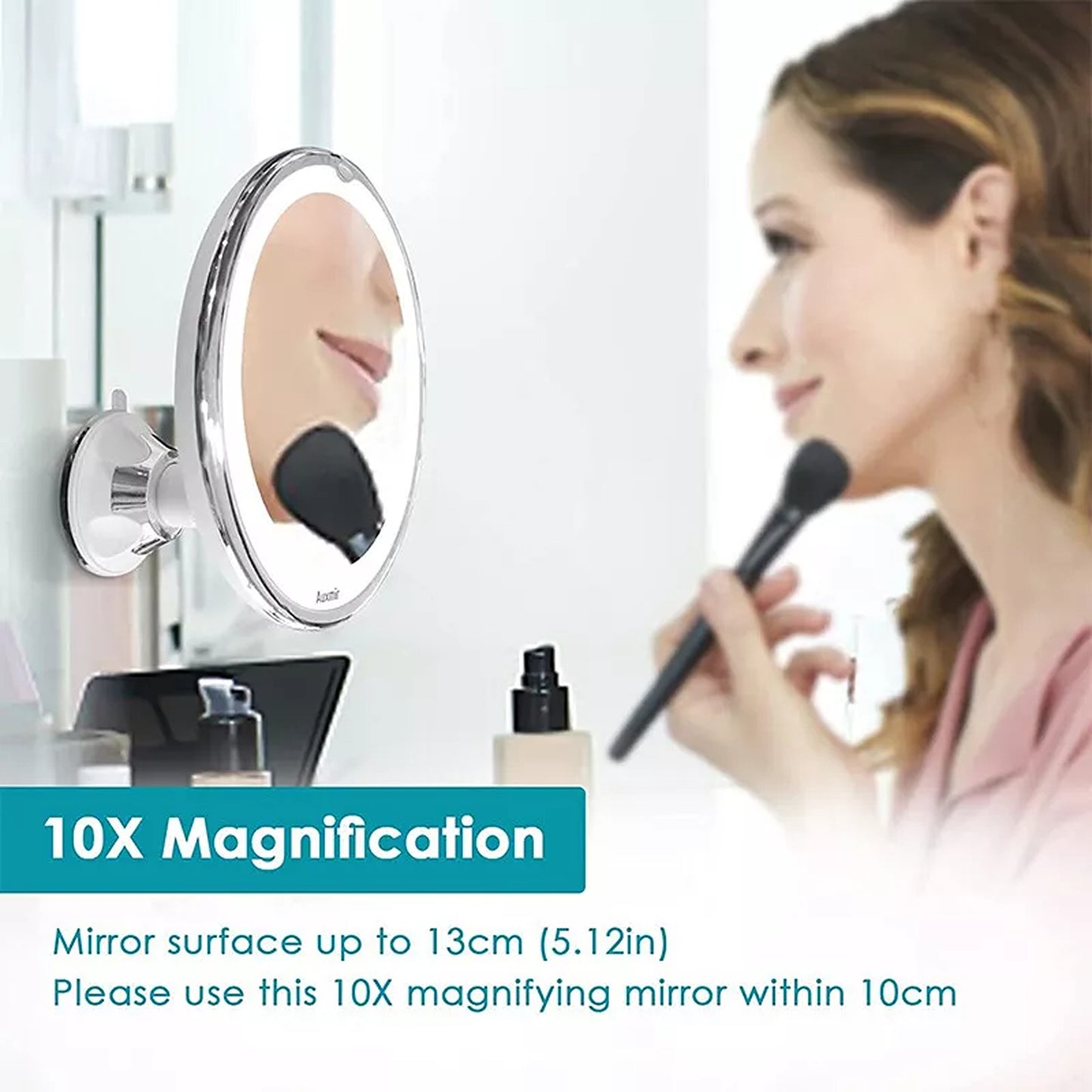 Flexible 10X LED Makeup Mirror Magnifying with Rotating Arm
