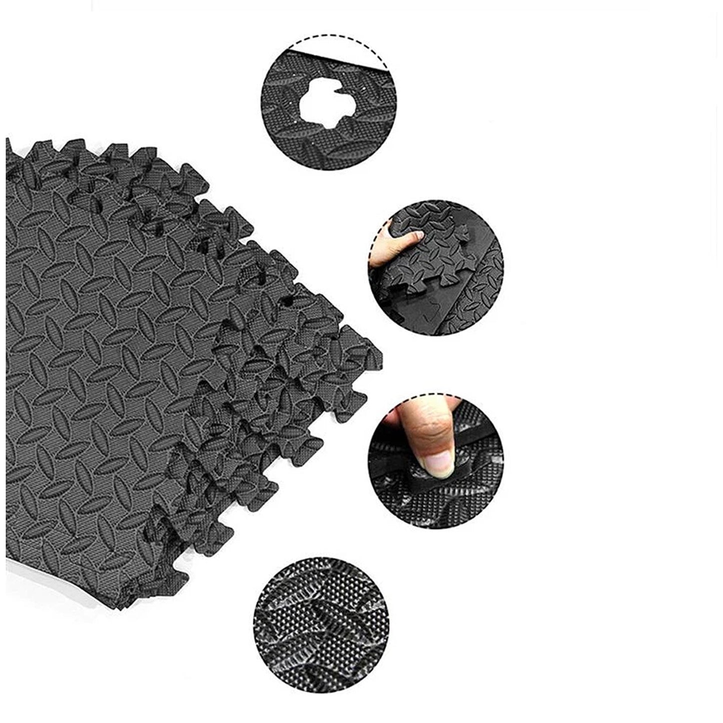 EVA Foam Interlocking Gym Floor Mats 60x60cm Heavy Duty 12pcs