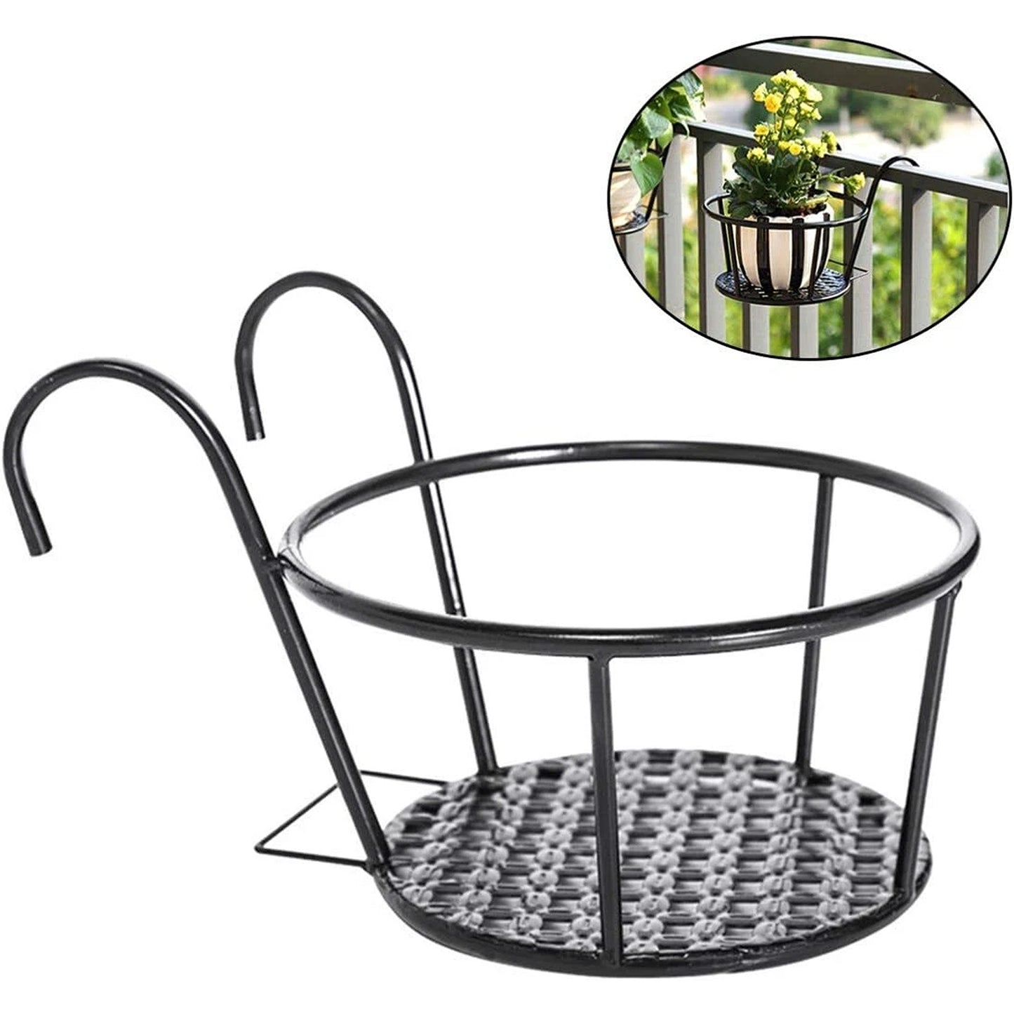 Hanging Metal Flower Holder Shelf Stand Basket Garden Storage 6x