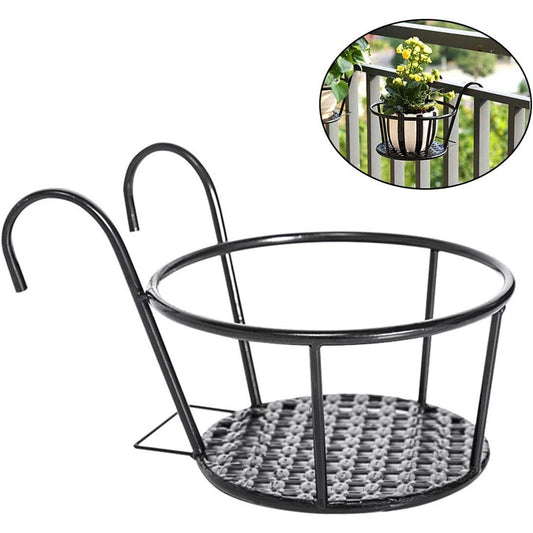 Hanging Metal Flower Holder Shelf Stand Basket Garden Storage 6x