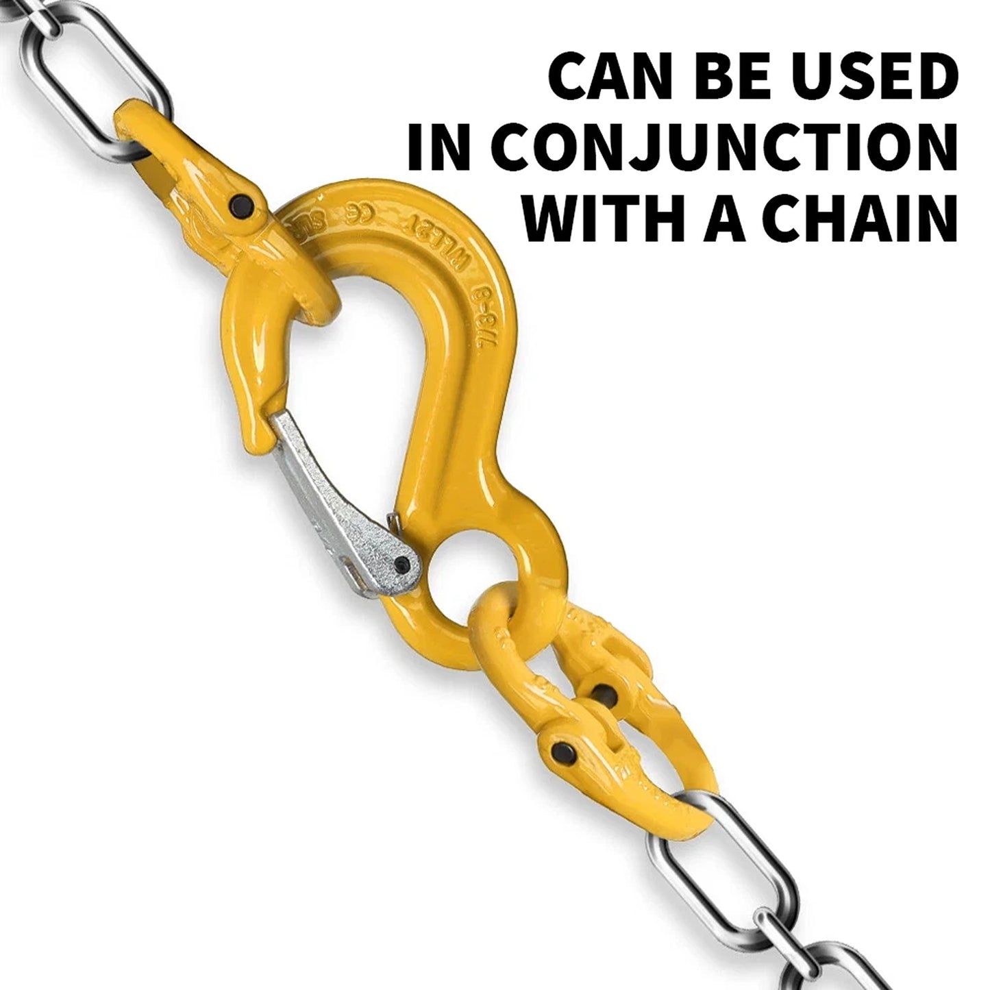 2x 8mm Hammerlock and Eye Sling Hook Set for Caravan Trailer Safety Chain Extension