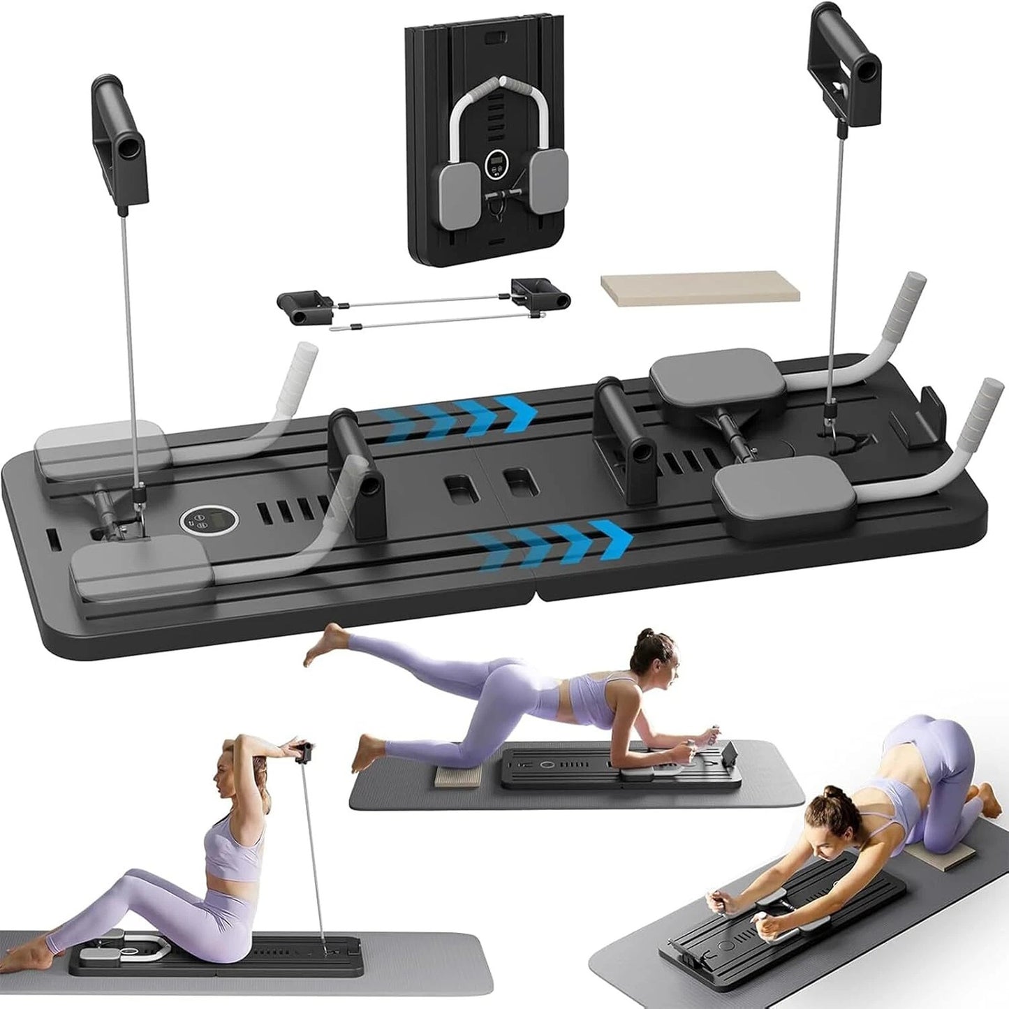 8-in-1 Multifunctional Abdominal Pilates Slide Board for Home Gym