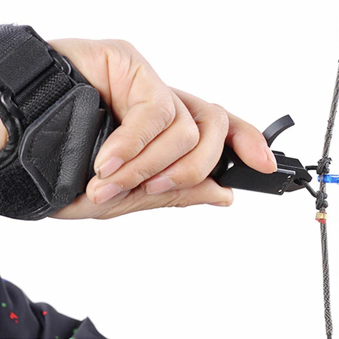 Adjustable Archery Bow Release Aid With Wrist Strap Caliper Design