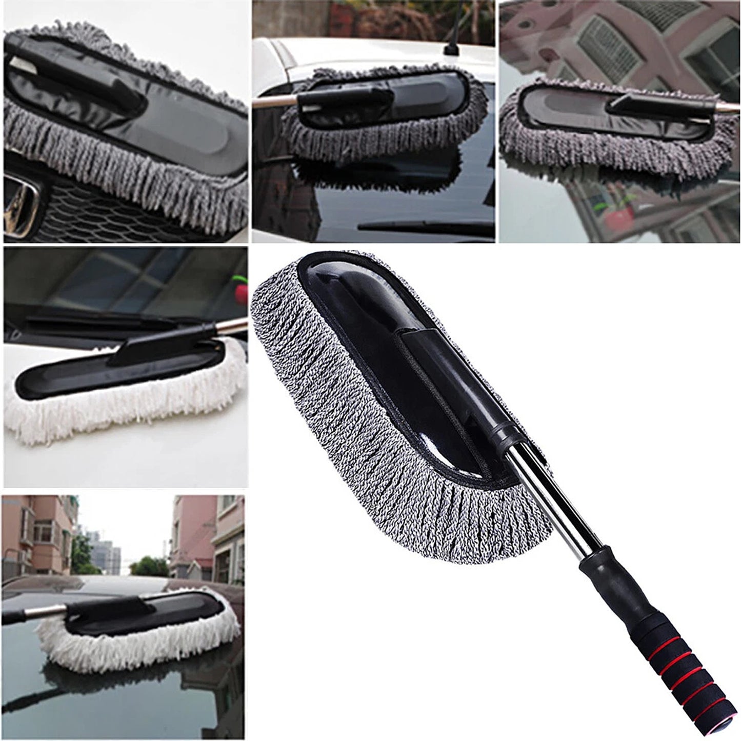 Microfiber Car Wash Duster With Telescoping Handle Cleaning Brush