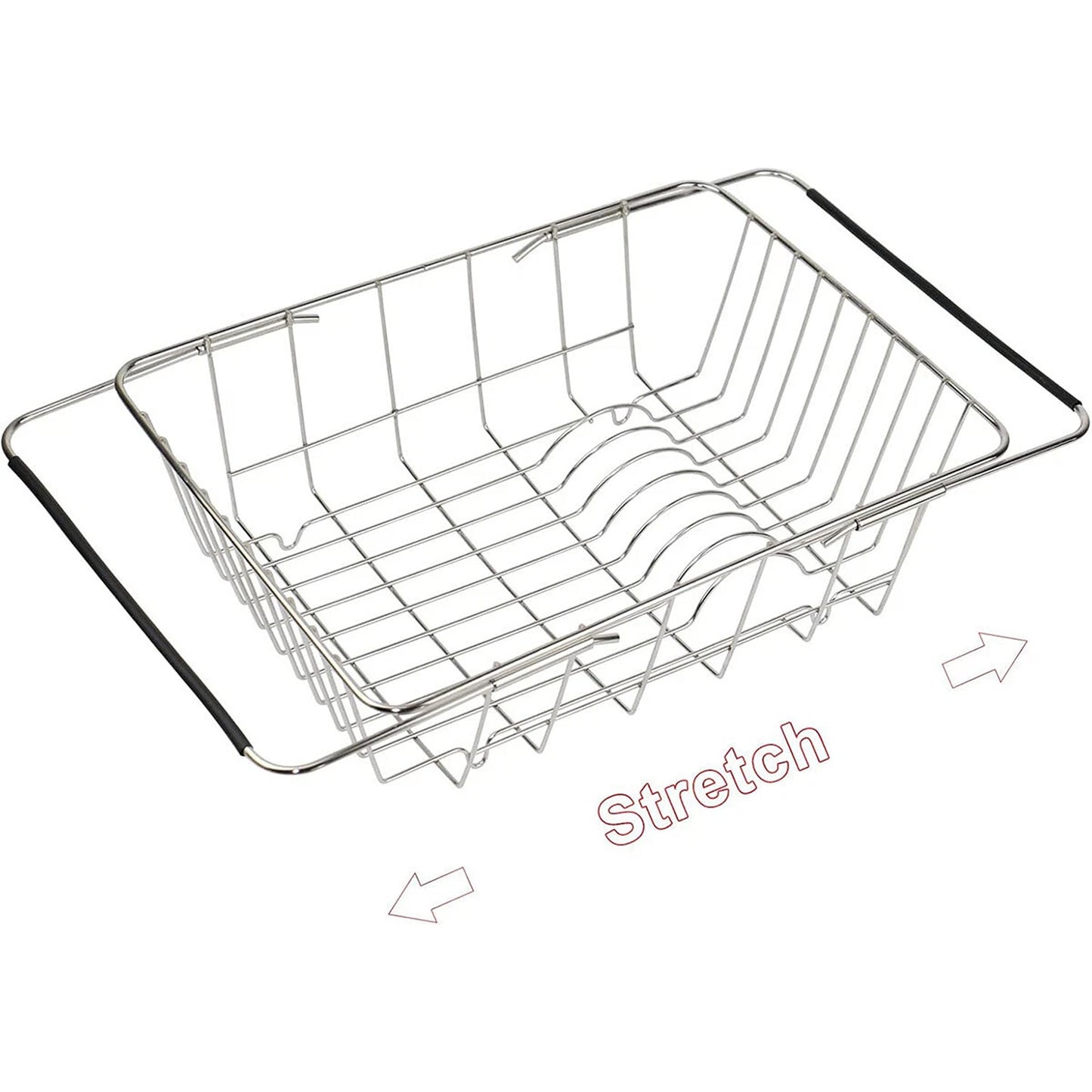 Telescopic Stainless Steel Sink Draining Basket Dish Rack