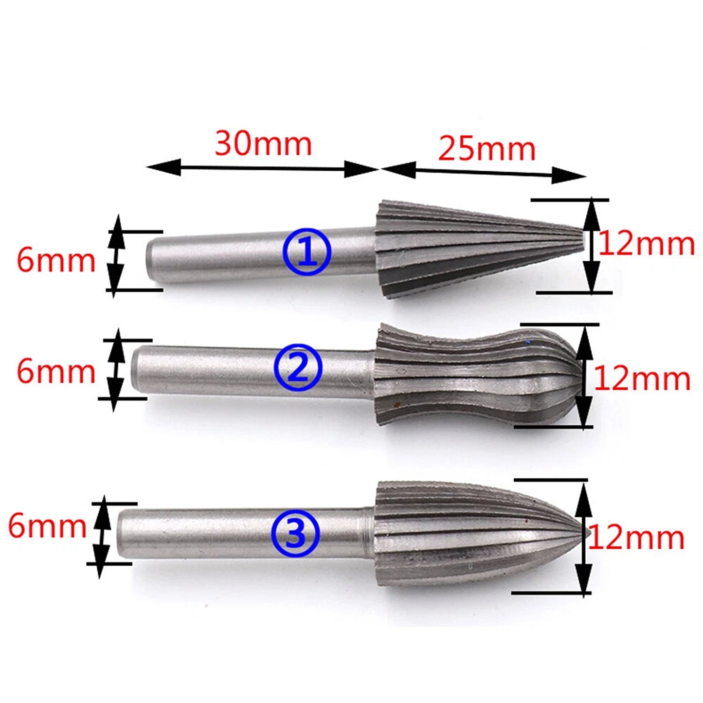 6 Piece Tungsten Carbide Burr Set Rotary Drill Bit Die Grinder