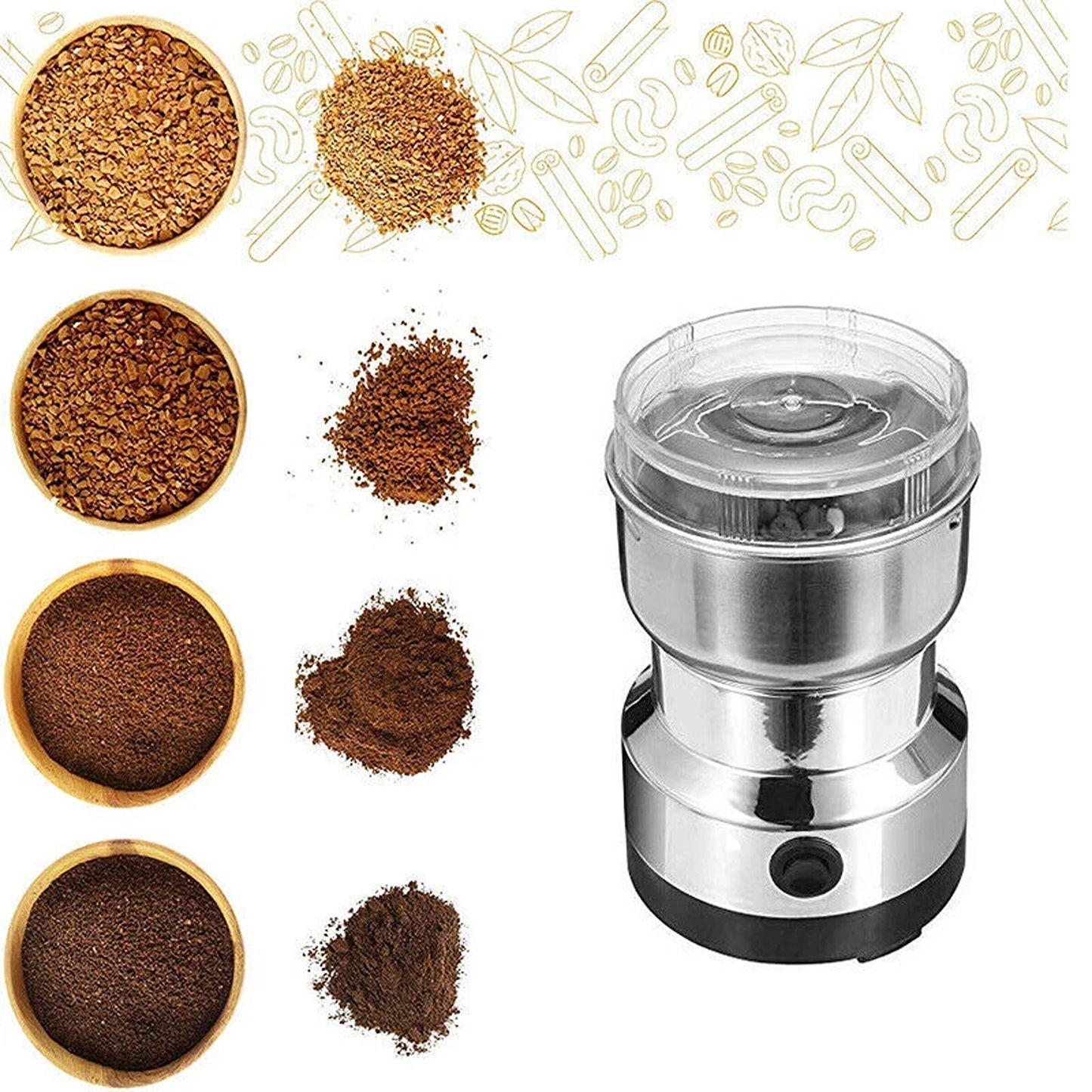 Electric Grinder for Coffee Beans Nuts and Herbs