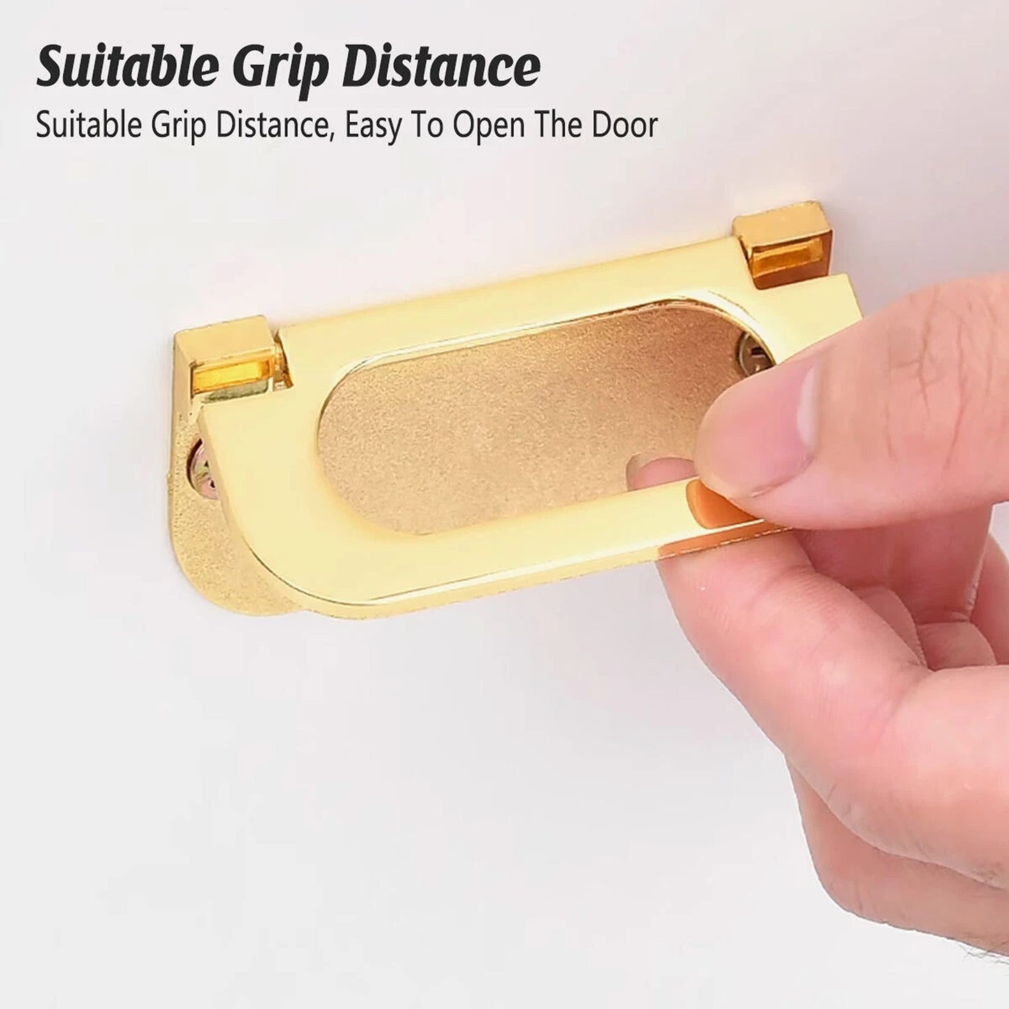 Flat Handle Ring Drawer Cabinet Pull Gold Furniture Door Handle Modern Style