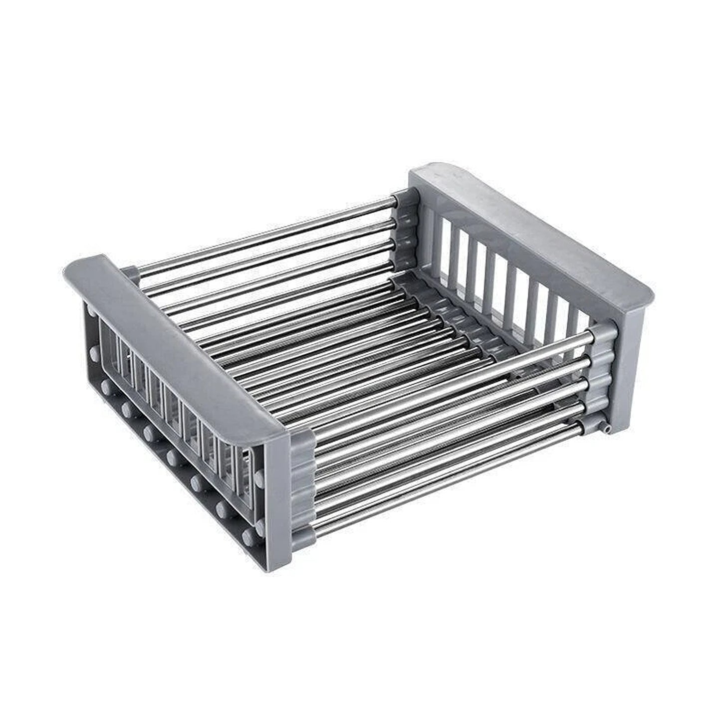 Stainless Steel Sink Drain Basket Dish Drying Rack Kitchen Organizer