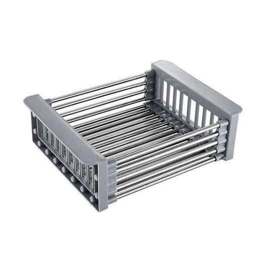 Stainless Steel Sink Drain Basket Dish Drying Rack Kitchen Organizer