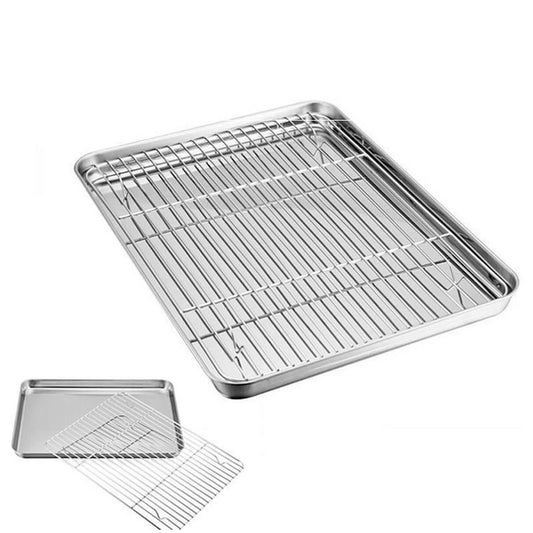 Stainless Steel Baking Tray with Cooling Rack Cookie Sheet Pan Set