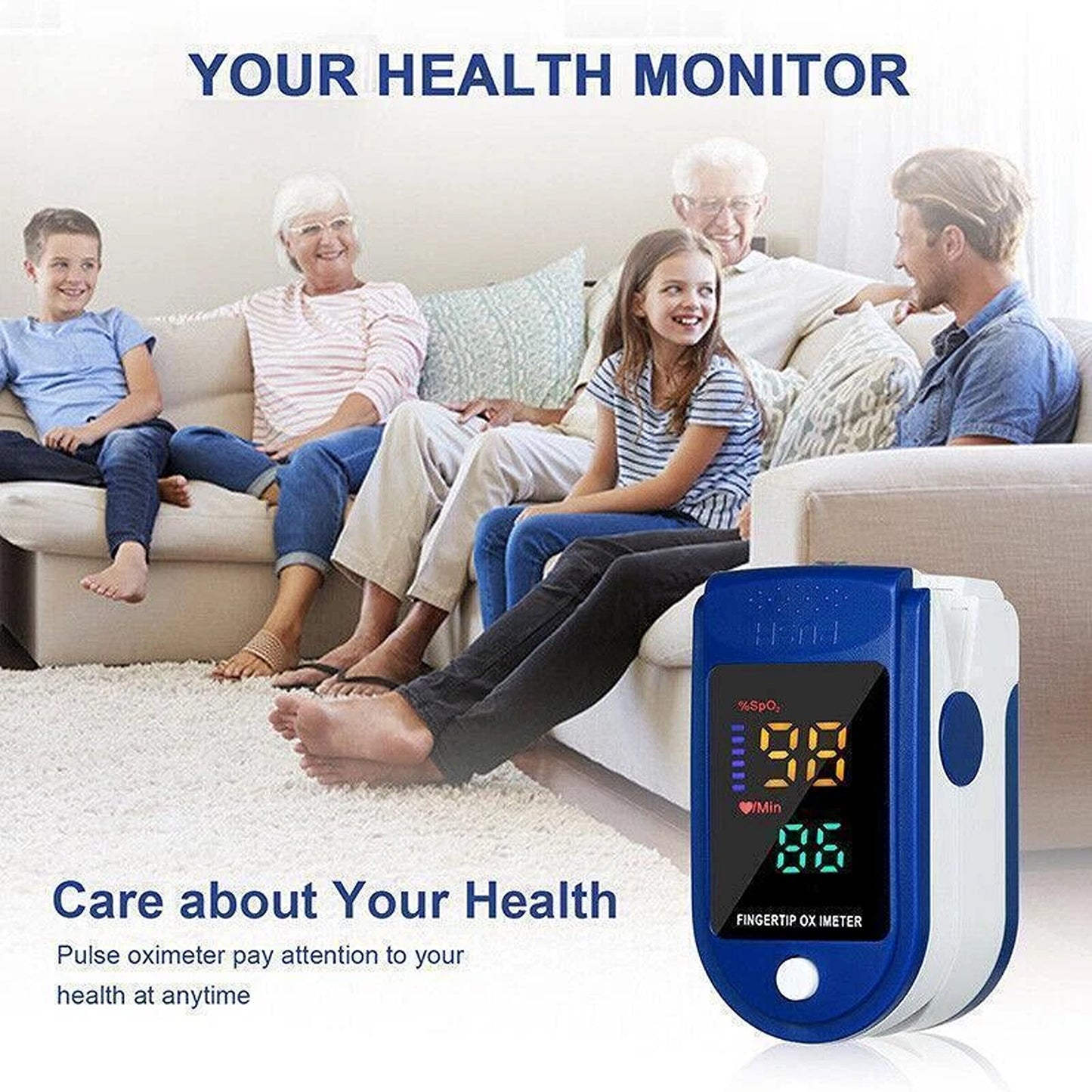 Pulse Oximeter Professional Finger Blood Oxygen Monitor with Heart Rate