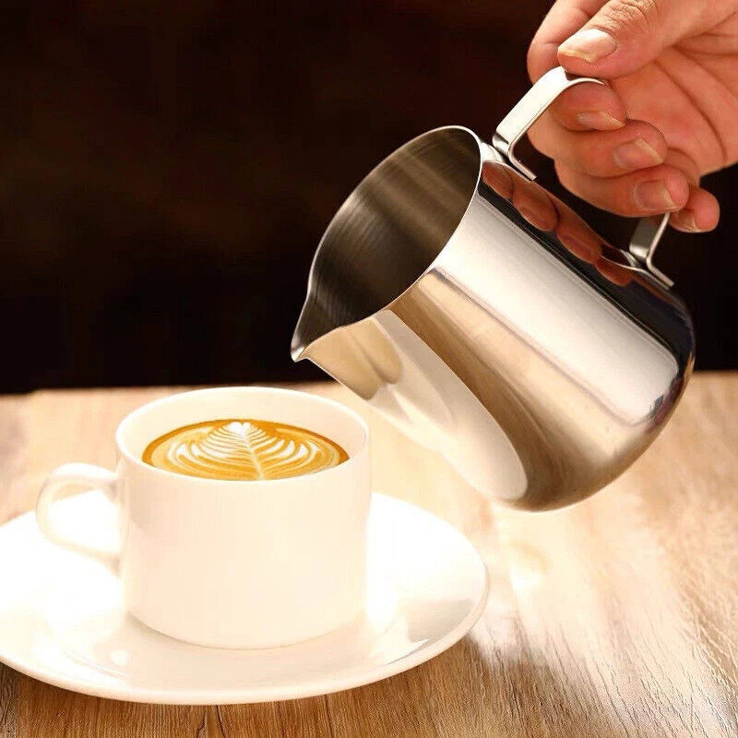 Stainless Steel Milk Frothing Pitcher with Scale for Coffee and Latte