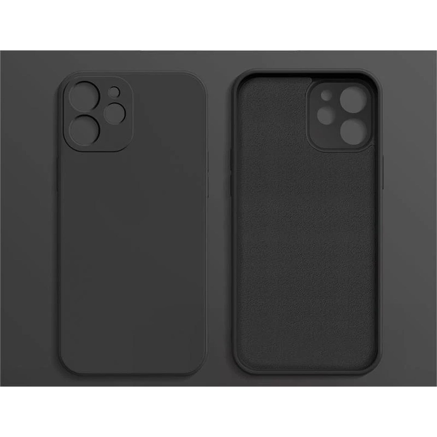 Black Silicone Shockproof Protective Case for iPhone 16 15 14 13 12 11 Pro
