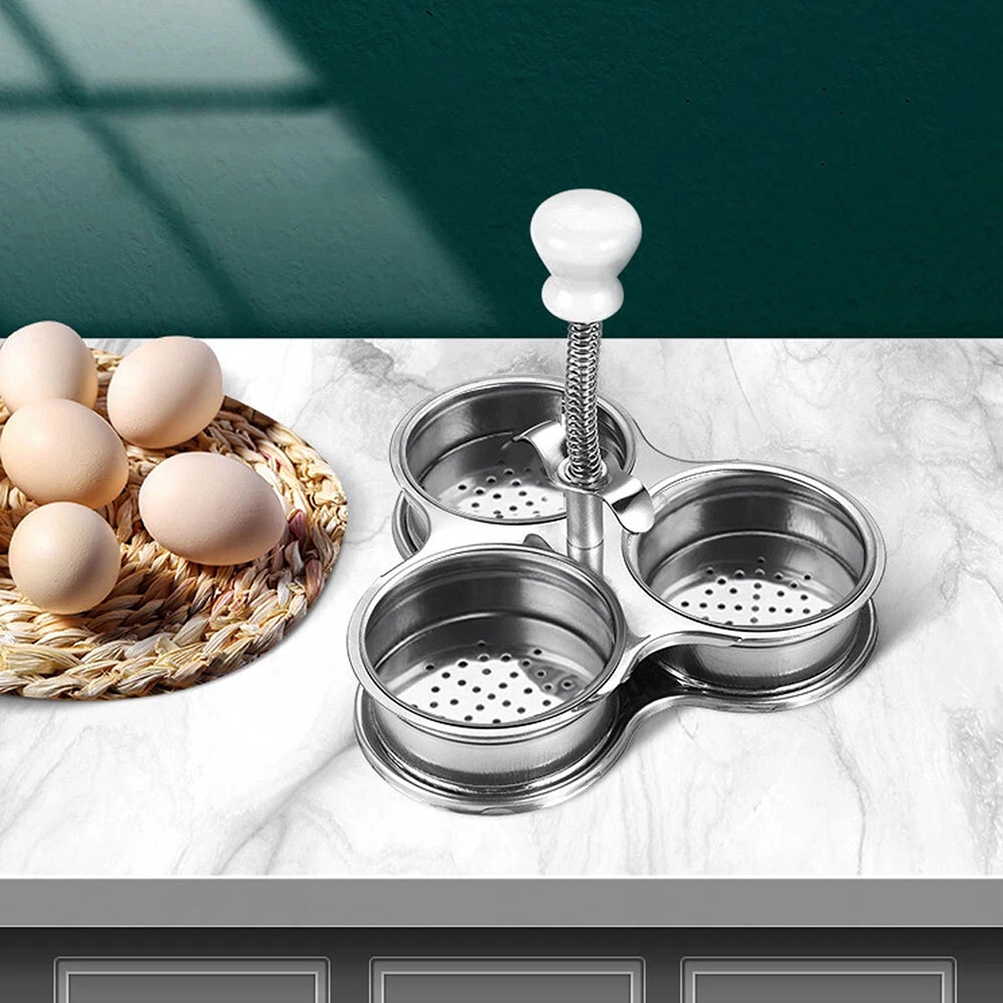 Stainless Steel Egg Poacher Pan Poached Egg Maker