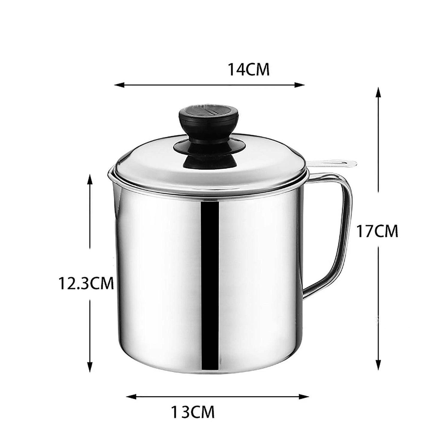 Cooking Oil Filter Container with Lid and Strainer