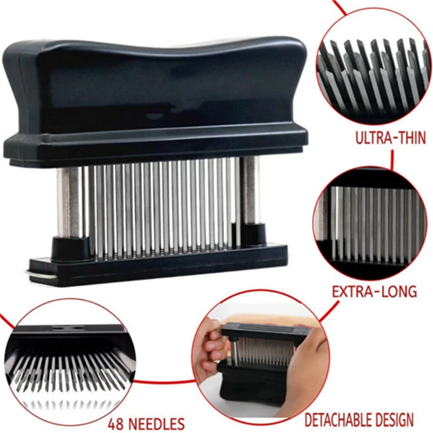 Manual Meat Tenderizer Stainless Steel Steak Beef Chicken
