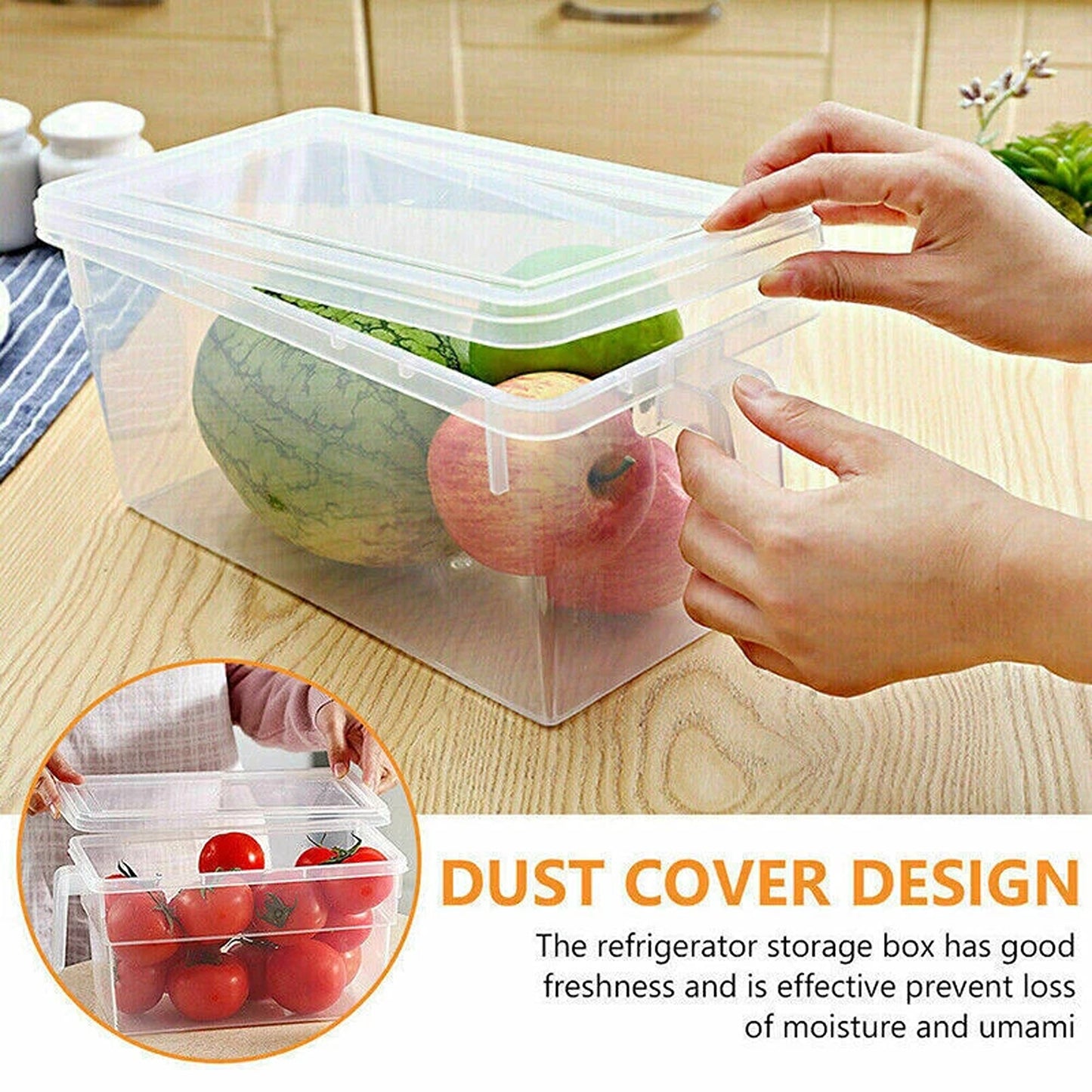 Refrigerator Storage Box Food Container Kitchen Fridge 4x