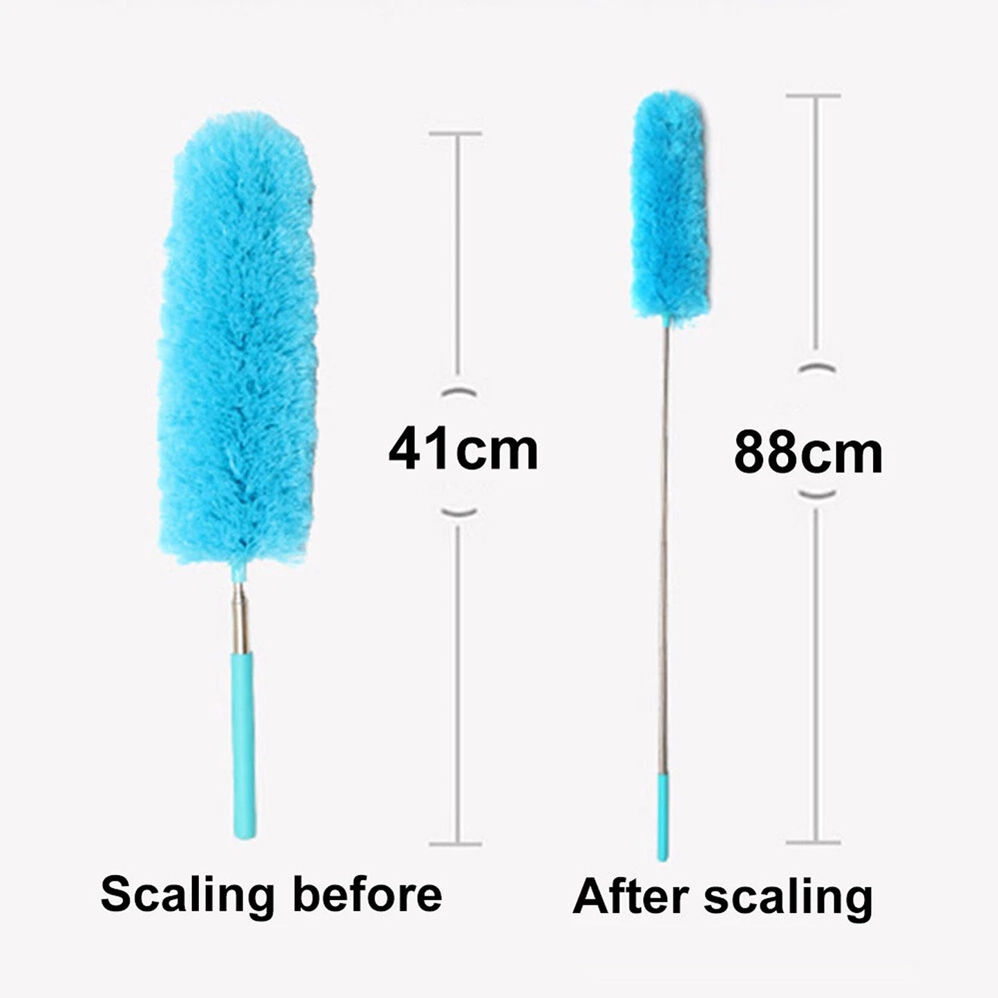 Grey Adjustable Microfiber Dust Brush Telescopic Duster For Home And Car